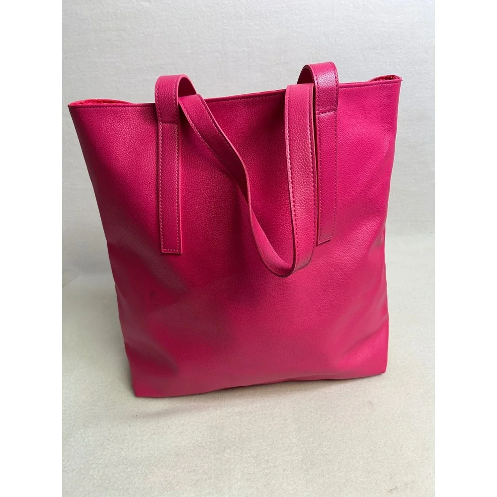 Barbiecore Juicy Couture Womens Large Hot Pink Studded Faux Leather Tote Bag‎